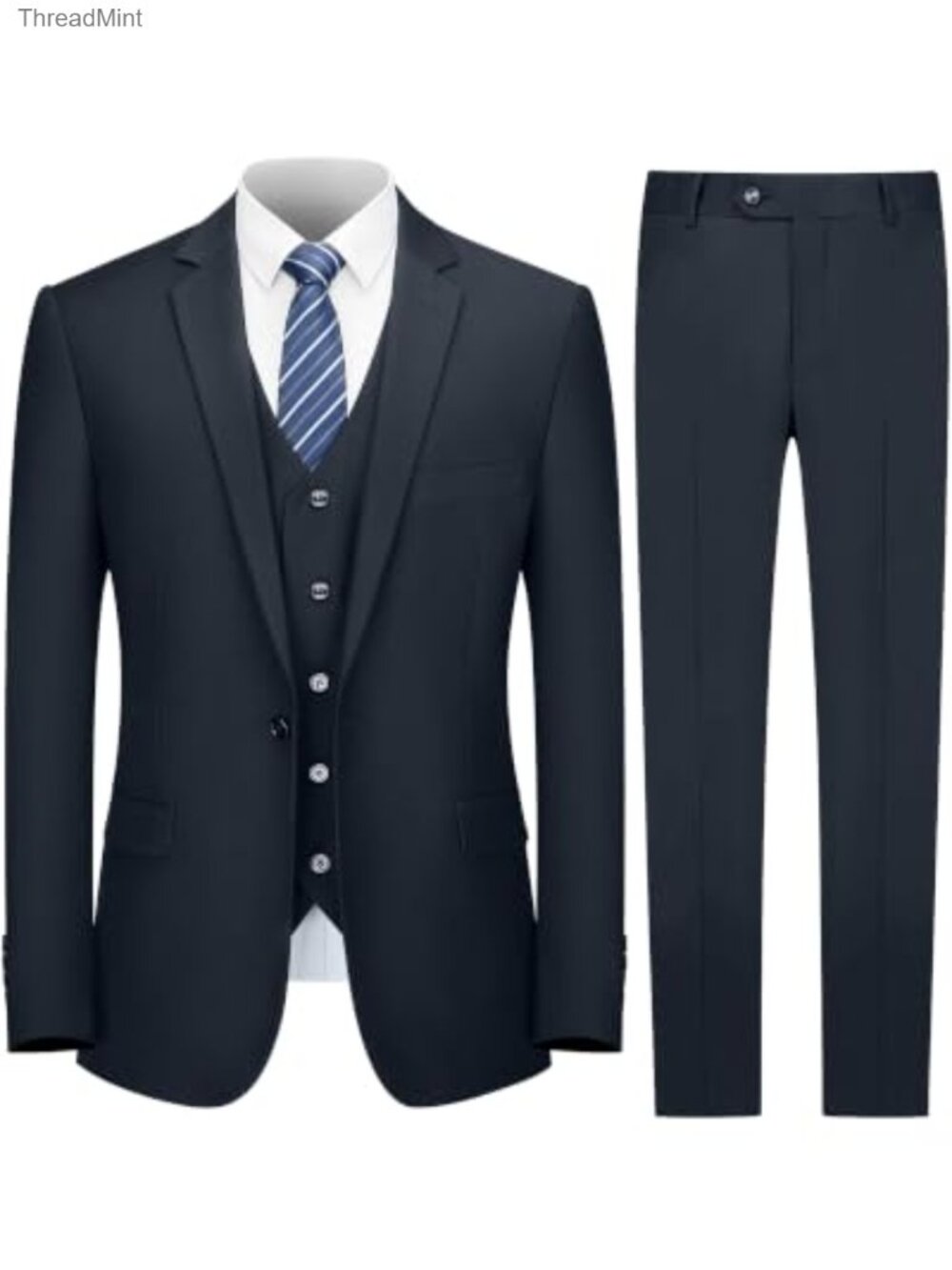 Men's Slim Fit 3-Piece Suit Set with Tie Tuxedo